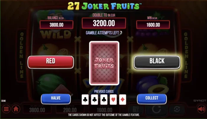 27 Joker Fruits Synot Gamble Feature Game