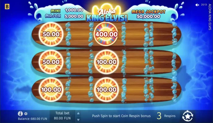 Aloha King Elvis Bgaming Slot Coins Respin Start