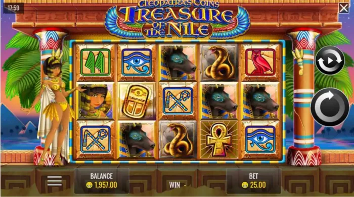 Cleopatras Coins Treasures Rival Slot Content