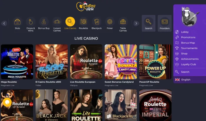 Rolling Slots Casino Live Casino