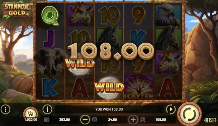 Stampede Gold Betsoft Slot Big Win